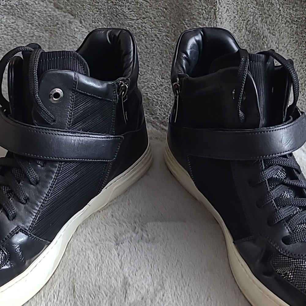 Salvatore Ferragamo Leather And Mesh Sneakers Mens 12 - Picture 9 of 11